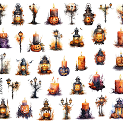 Watersticker - Halloween Candles and Lanterns