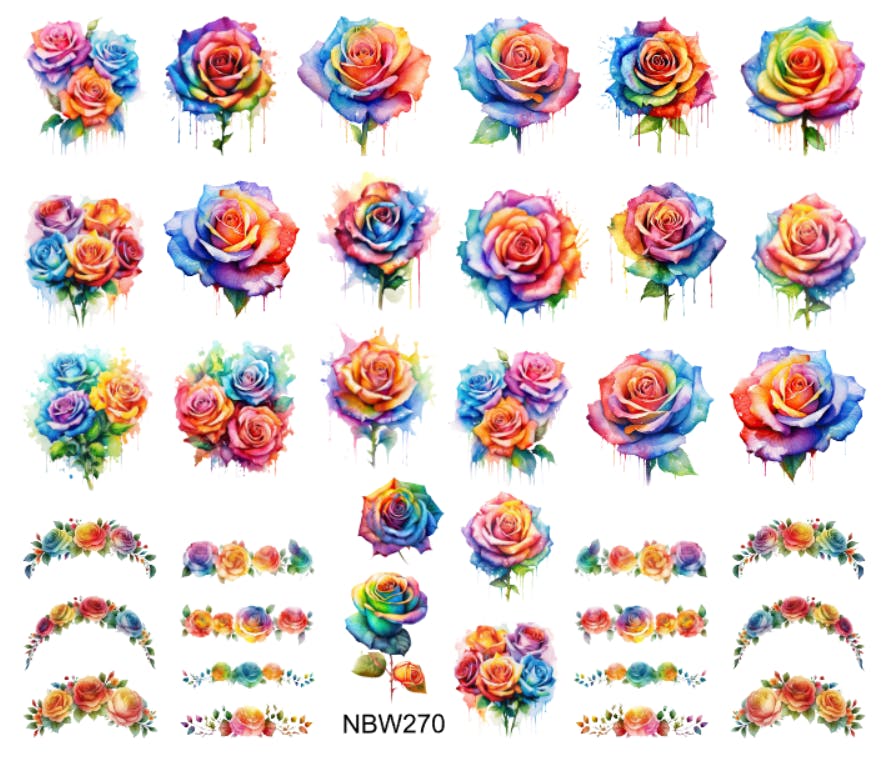 Watersticker - Roses Rainbow