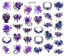 Watersticker - Purple & Blue Roses