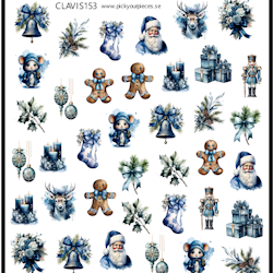 Stickers Blue Christmas