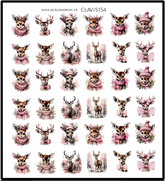 Stickers Winter Deer Pink