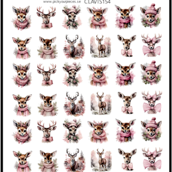 Stickers Winter Deer Pink