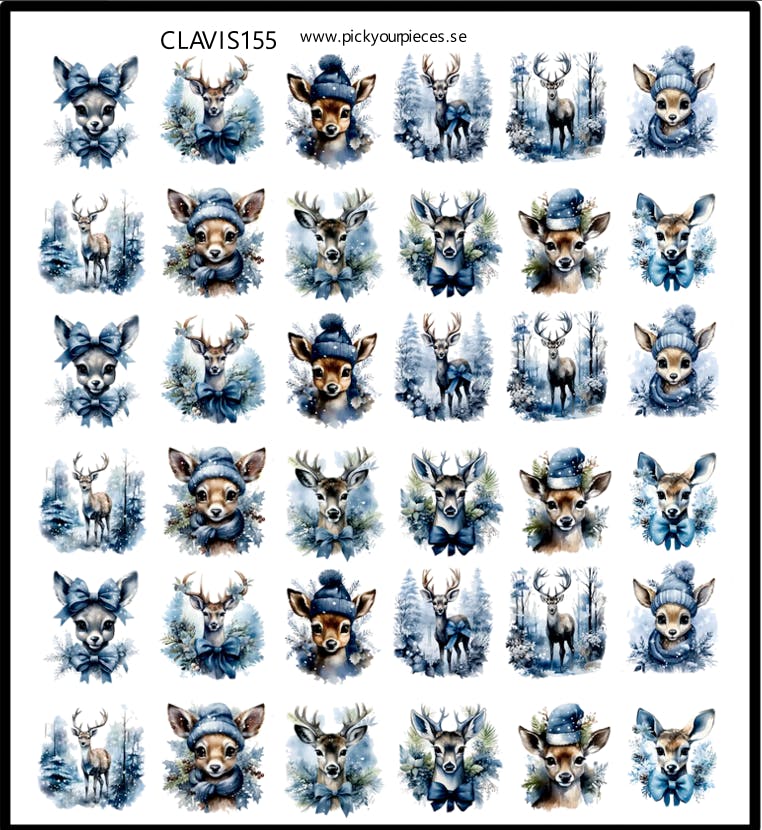 Stickers Winter Deer Blue