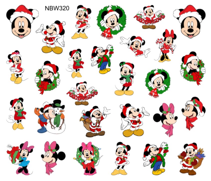 Watersticker - Mickey & Minnie Christmas