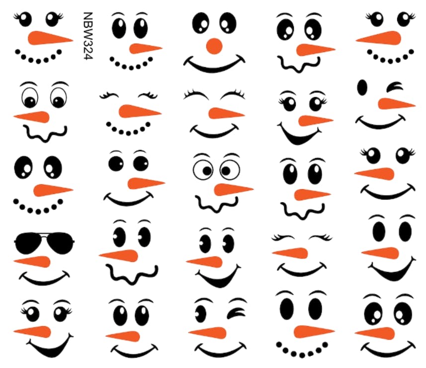 Watersticker - Snowman Faces