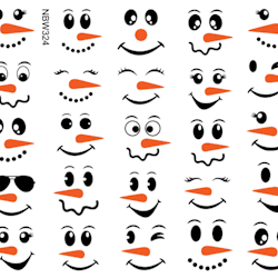 Watersticker - Snowman Faces