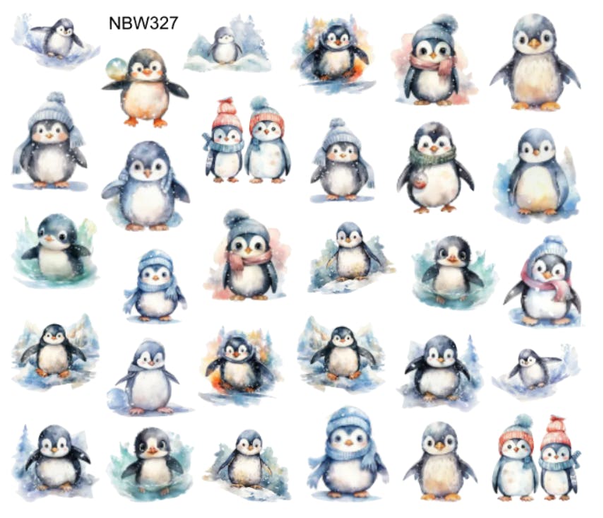 Watersticker - Winter Penguins 1