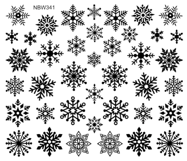 Watersticker -  Snowflakes Black 2