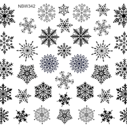 Watersticker -  Snowflakes Black 3