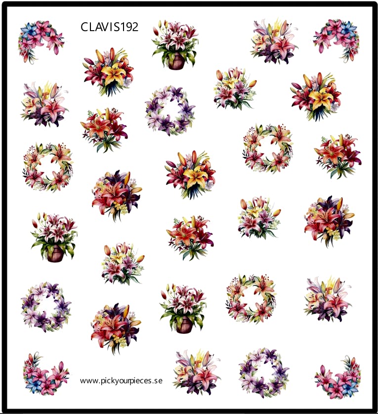 Stickers Lily Flower Colorfull