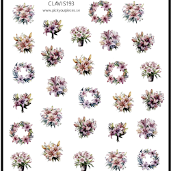 Stickers Lily Flower Pastell