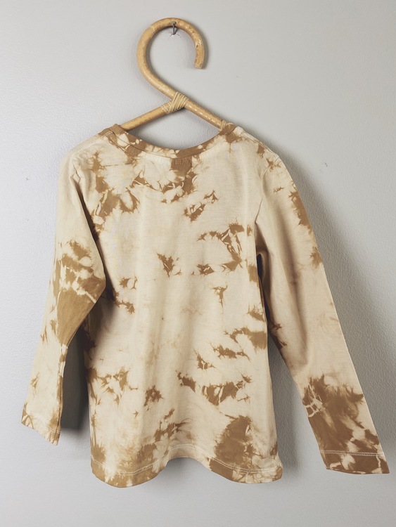 REMADE L/s Tee - size 98/104 - Coffee tie dye