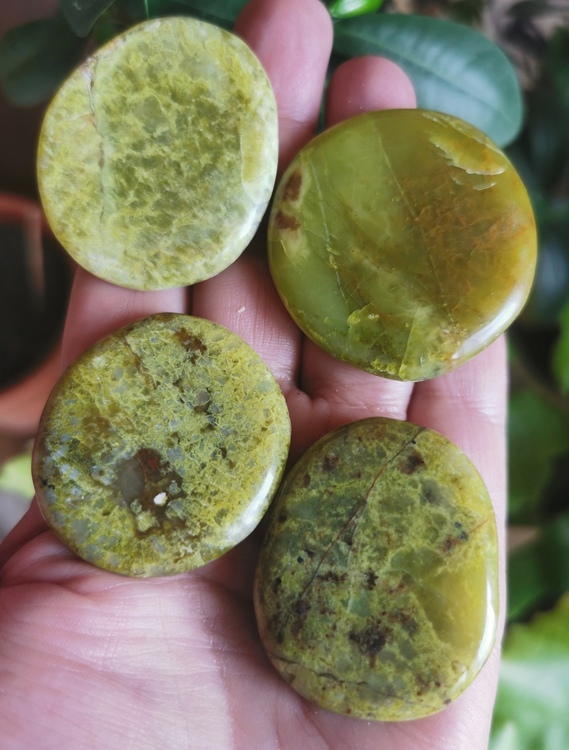 Coins Lepidolit, Hematitkvarts och Grön Opal
