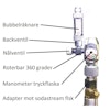 Komplett CO2 system till akvarium, för sodastream anslutning, (utan magnetventil).
