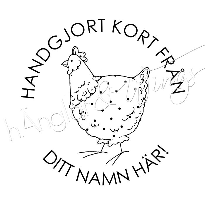 PERSONAL - 052  Round Hen - Handgjort kort från