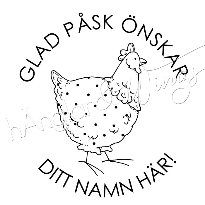 PERSONAL -  068  Round Hen -  Glad Påsk önskar