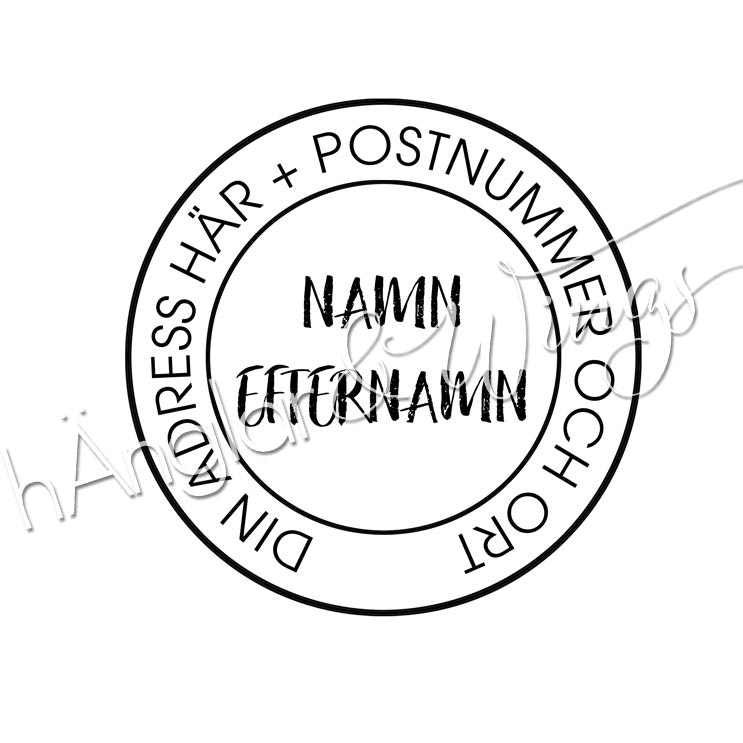 PERSONLIG - 176  Rund - Adress runt cirkeln