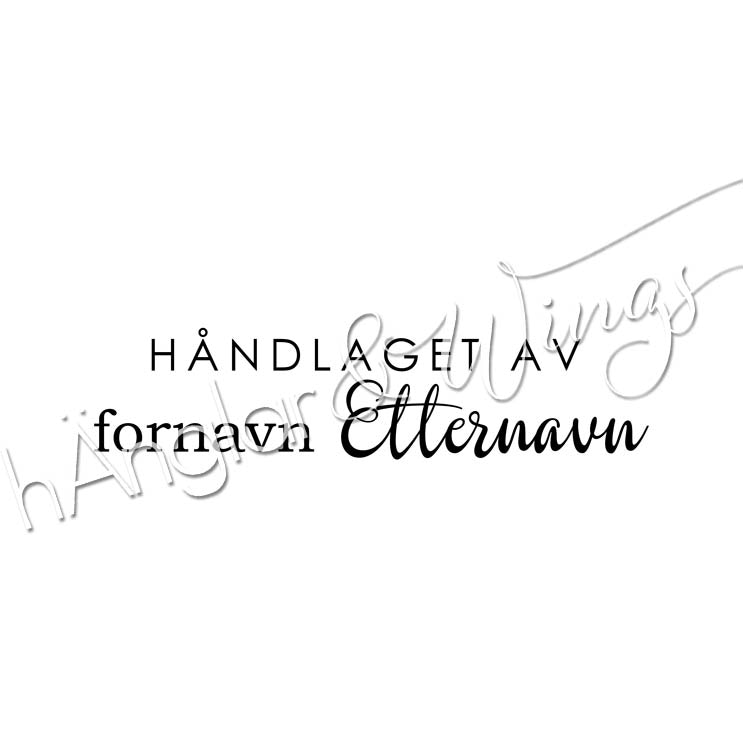 PERSONLIG - 185  Rak - Håndlaget av (NORSK)