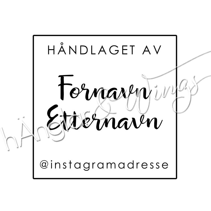 PERSONLIG - 193  Stor Ram - Håndlaget av (NORSK)
