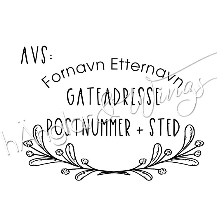 PERSONLIG - 196  Oval - Avs - Adresse (NORSK)