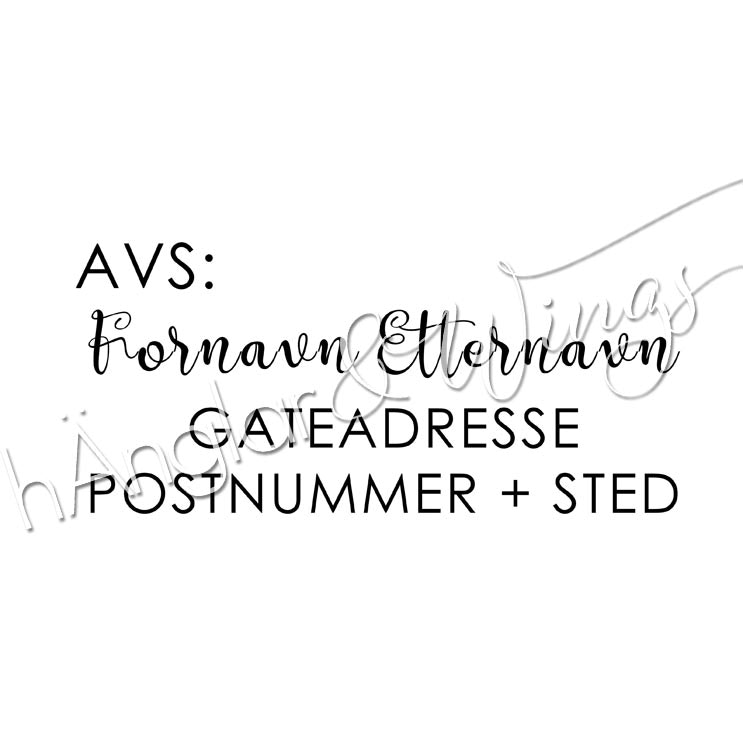 PERSONLIG - 197  Rak - Avs - Adresse (NORSK)
