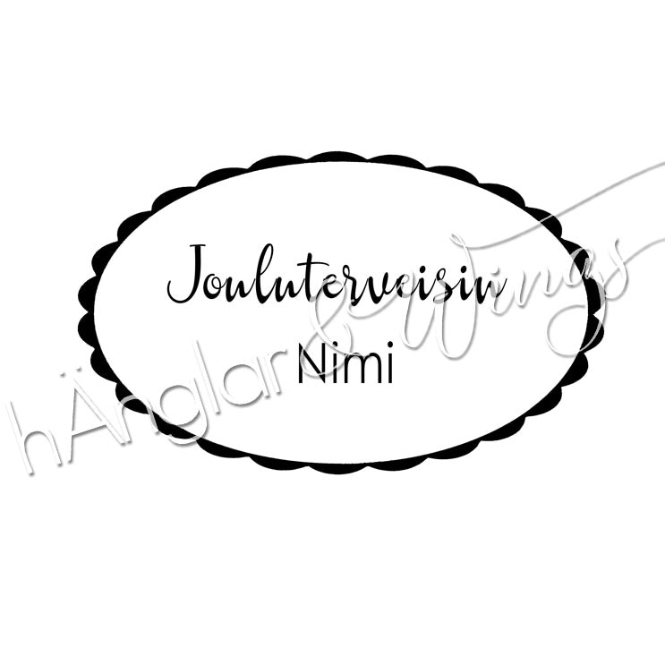 PERSONLIG - 207  oval scallop - jouluterveisin (FINSK)
