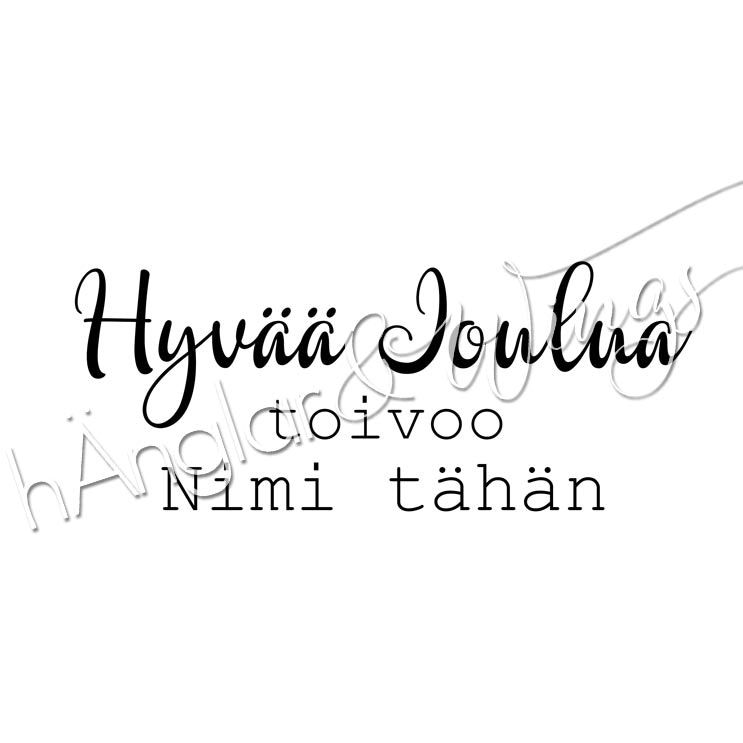 PERSONLIG - 208  rak - Hyvää Joulua  (FINSKA)
