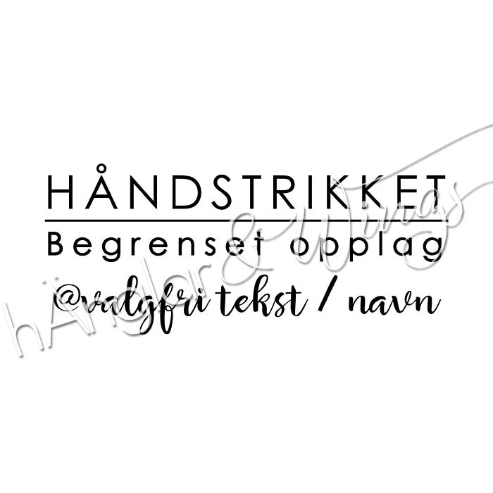 PERSONLIG - 293   Rak Håndstrikket  (NORSK)
