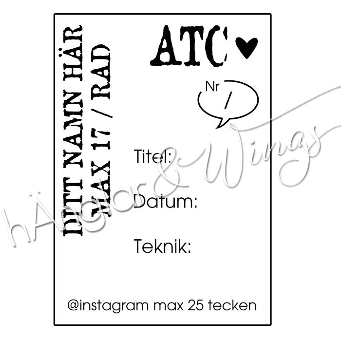 PERSONLIG - 300   ATC Rakt namn på sidan