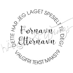PERSONLIG - 330  Rund - Laget spesielt til deg  (NORSK)