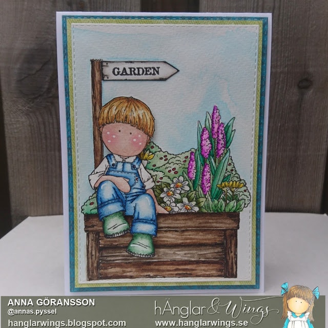 Clear Stamps - Sittande Trädgårdspojke / Sitting Gardener Boy