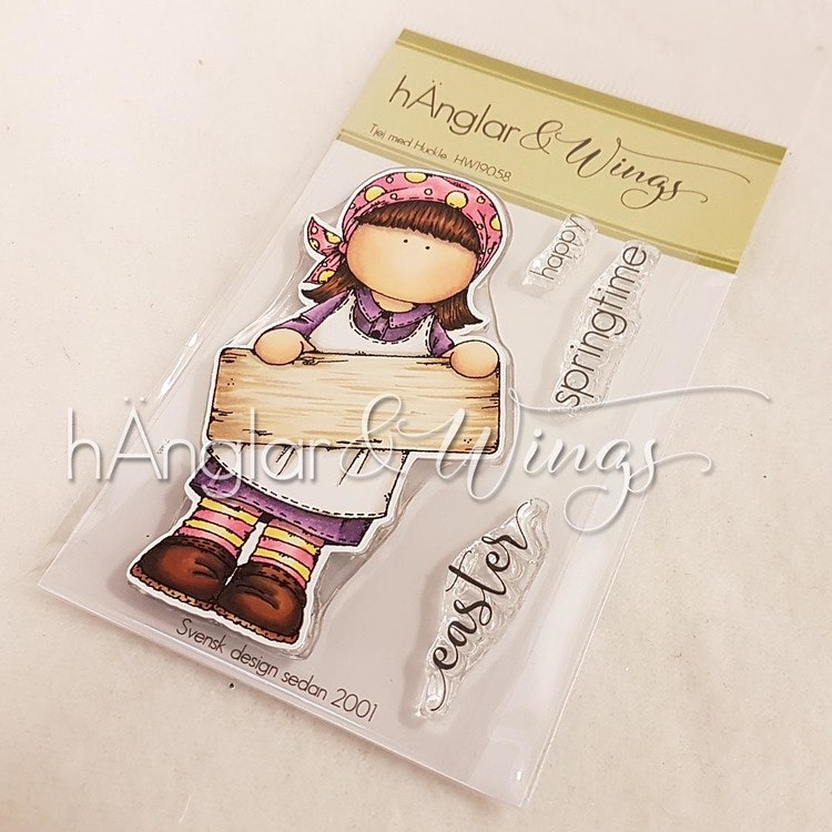 Clear Stamps - Tjej med Huckle / Girl with kerchief - A7