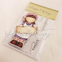 Clear Stamps - Tjej med Huckle / Girl with kerchief - A7