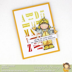 Clear Stamps - Rakt Alfabet med Siffror / Alphabet with numbers