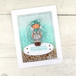 Clear Stamps - Bakgrundstext - Grattis