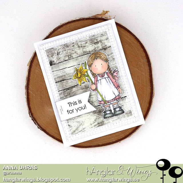 Clear Stamps - Flicka med Påsklilja / Girl with daffodil  A7