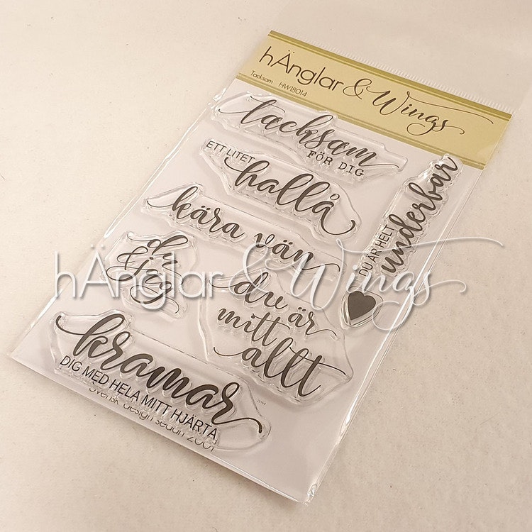 Clear Stamps Svenska Stämplar med blandade snirkliga texter brushscript