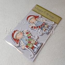 Clear Stamps - Girlandtomtar / Garland Santas
