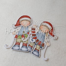 Clear Stamps - Girlandtomtar / Garland Santas