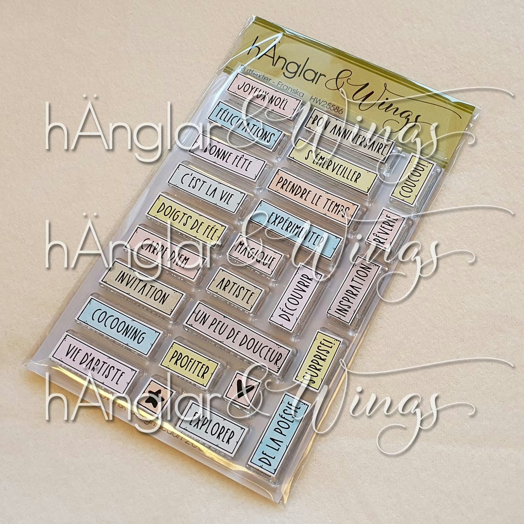 Clear Stamps - Ruttexter Franska / Square words - French