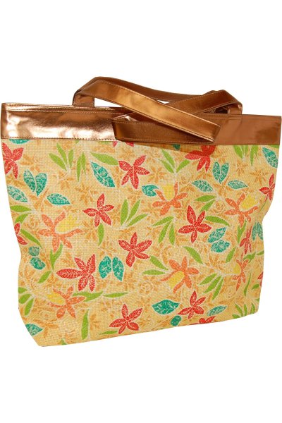 Elizabeth Arden Flowery Straw Tote Bag
