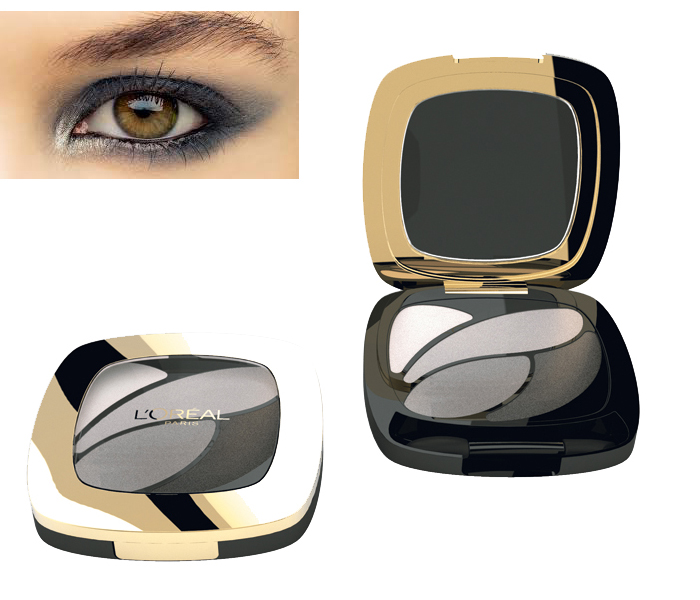 L Oréal  Color Riche Quad Eye Shadow-Smoky Velours Nior