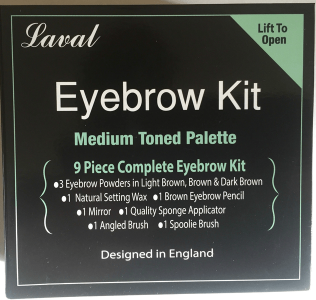 Laval Eyebrow Palette 9PCS-Pencil+Brush+Wax+3Powders - Medium Toned