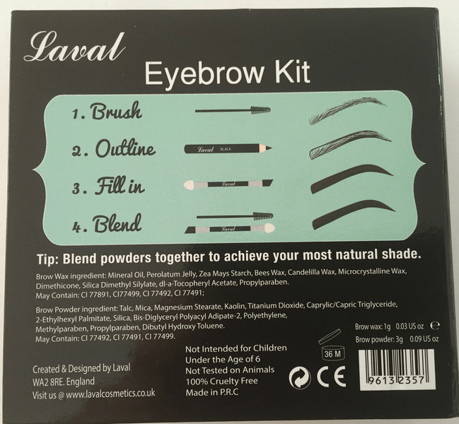 Laval Eyebrow Palette 9PCS-Pencil+Brush+Wax+3Powders - Medium Toned