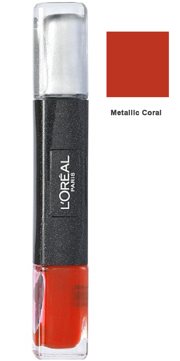 L Oreal Infallible Gel 2Step Metallix DUO Polish-28 Metallic Coral