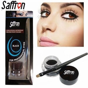 Saffron Black GEL Eyeliner With Brush Longlasting&Waterproof