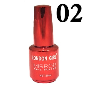 London Girl MIRROR CHROME Gel Large Polish-02 Red Chrome