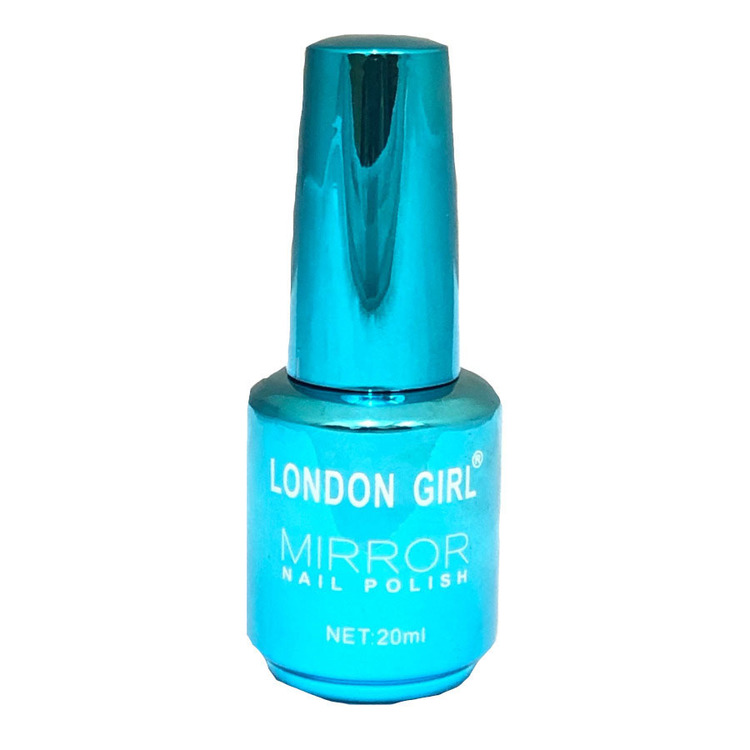 London Girl MIRROR CHROME Gel Large Polish-Blue Chrome