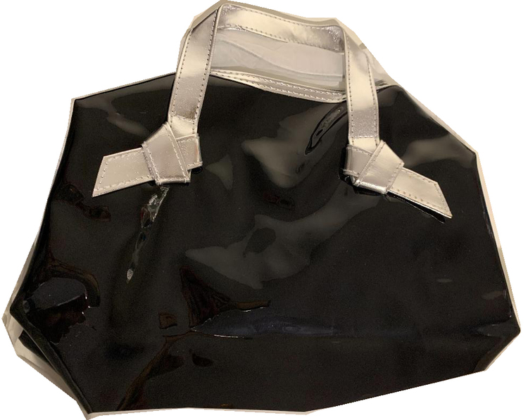 Arden Black Tote Handbag with Silver handles