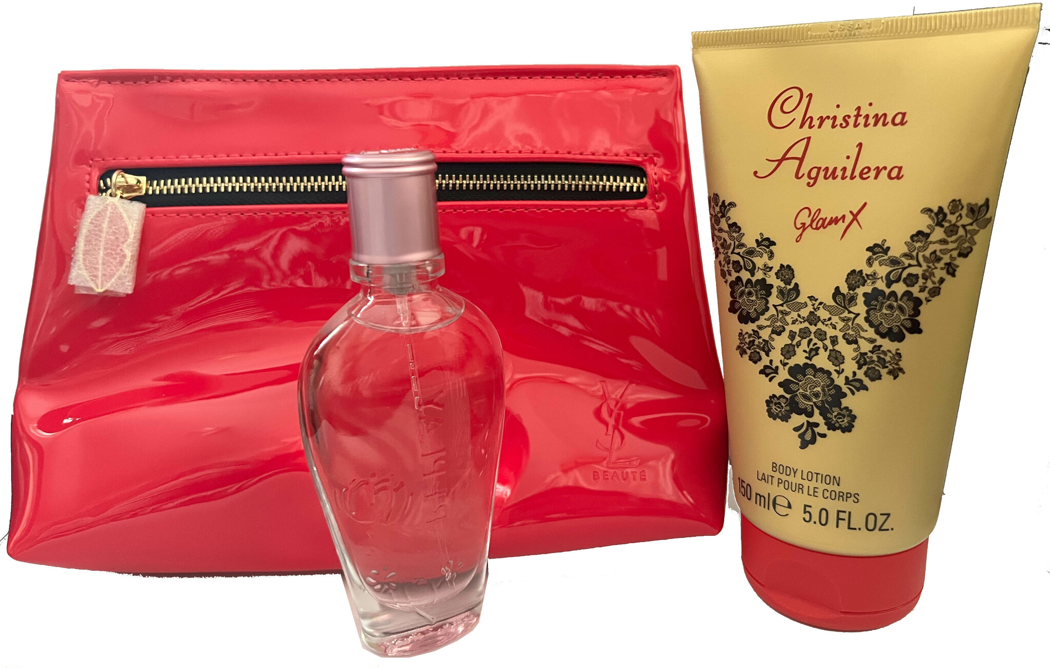 Replay Jean Spirit Giftset-EDT40ml+YSL Pink Purse+Glam X Lotion